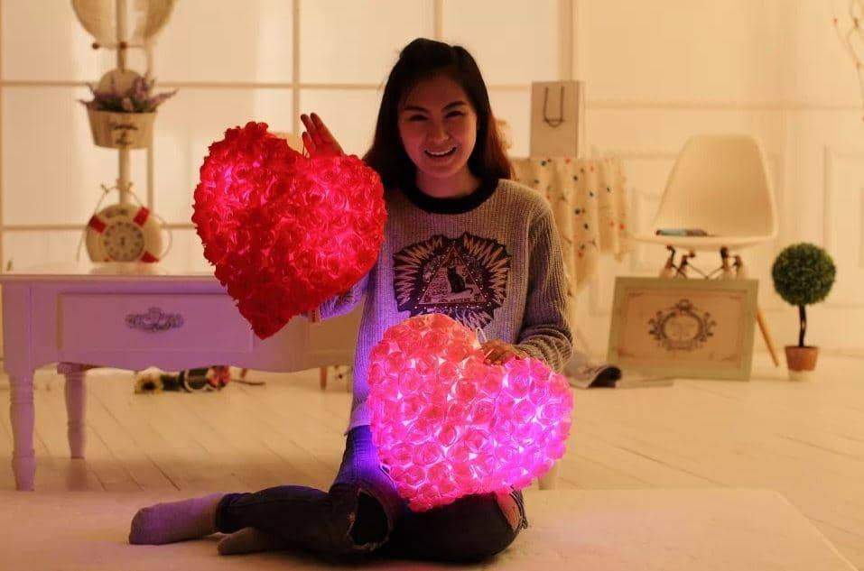 Rose Heart Luminous Pillow