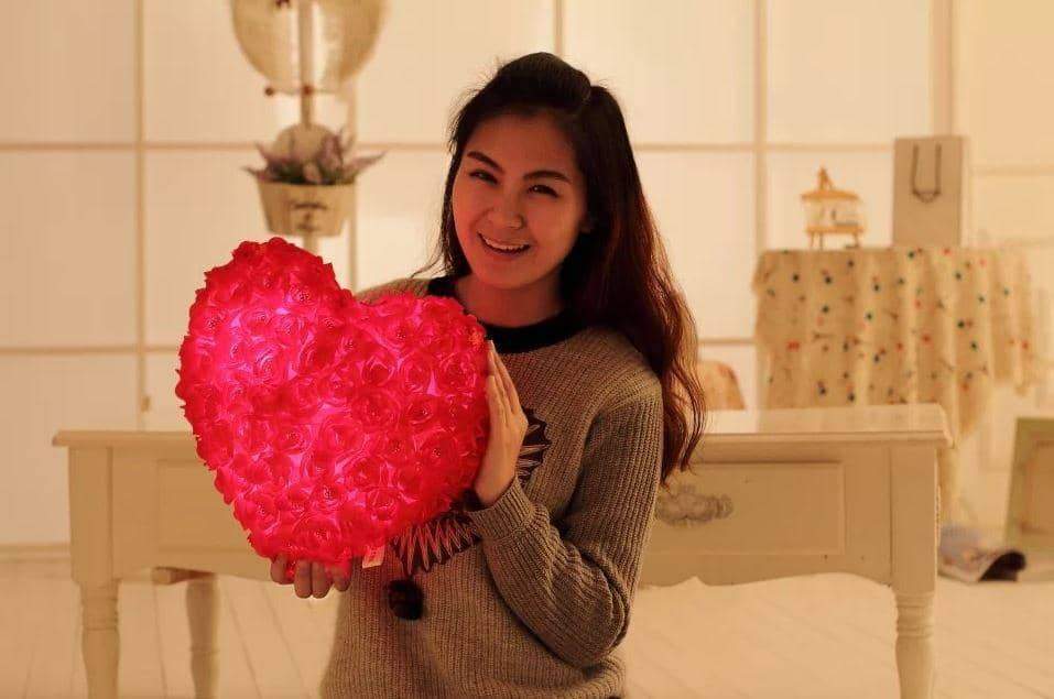 Rose Heart Luminous Pillow