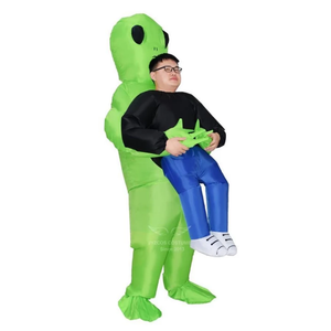 Green Alien Carrying Human Costume