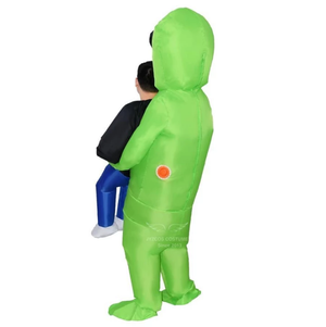 Green Alien Carrying Human Costume