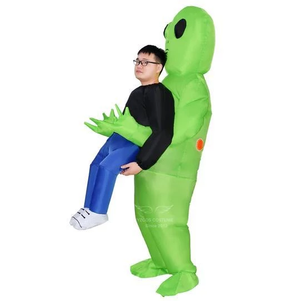 Green Alien Carrying Human Costume