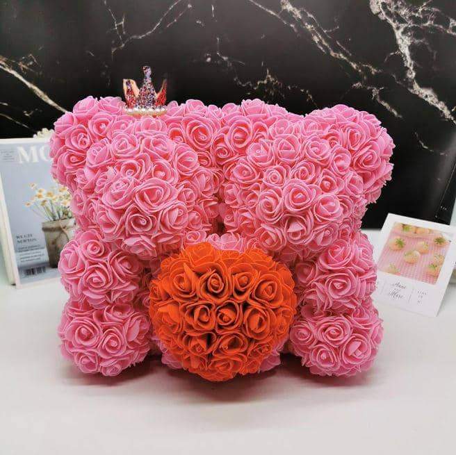 King & Queen Couple Rose Bear