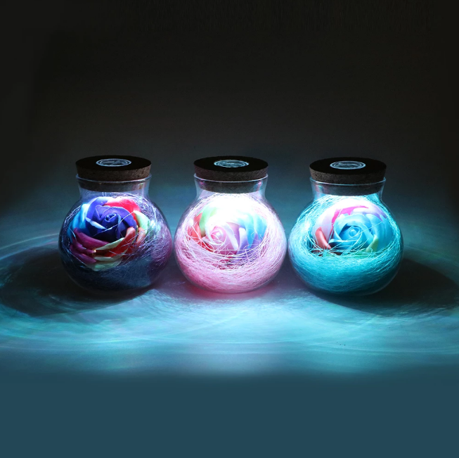 LED Rose Bottle Lamp