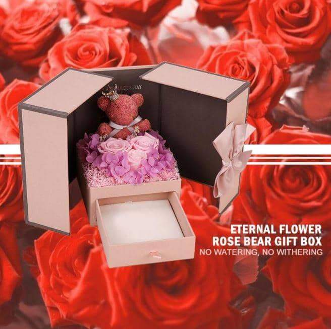 Eternal Flower Rose Bear Gift Box