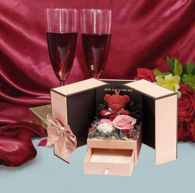 Eternal Flower Rose Bear Gift Box