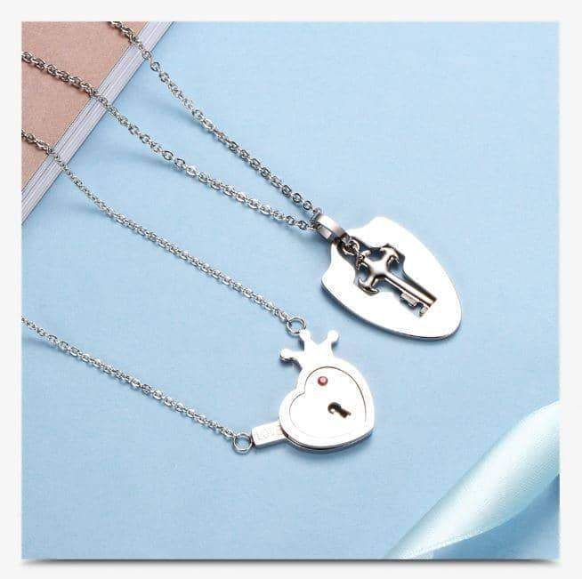 Heart Lock and Key Necklace