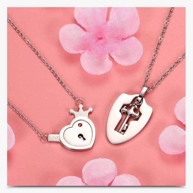 Heart Lock and Key Necklace