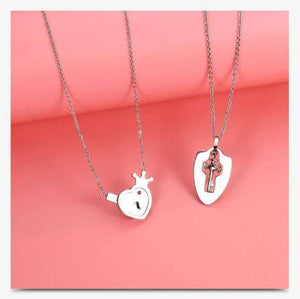 Heart Lock and Key Necklace