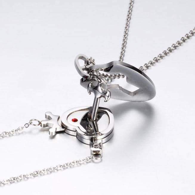 Heart Lock and Key Necklace