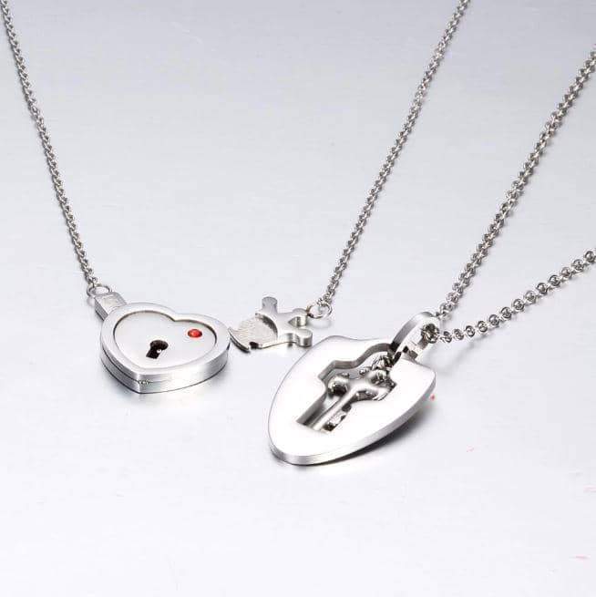 Heart Lock and Key Necklace