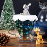 Christmas Tree Double Layer Glass Cup