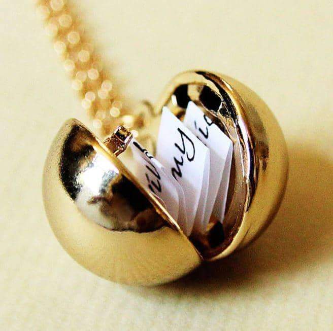 Secret Message Ball Locket Necklace