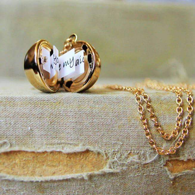 Secret Message Ball Locket Necklace