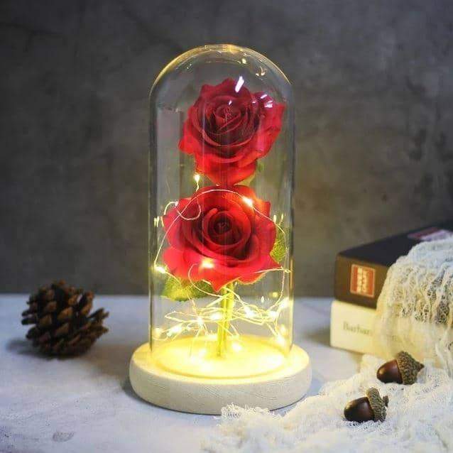 Enchanted LED Forever Double Roses