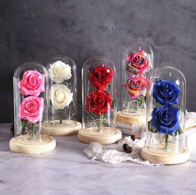 Enchanted LED Forever Double Roses