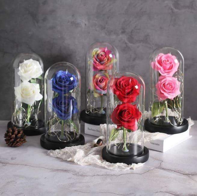 Enchanted LED Forever Double Roses