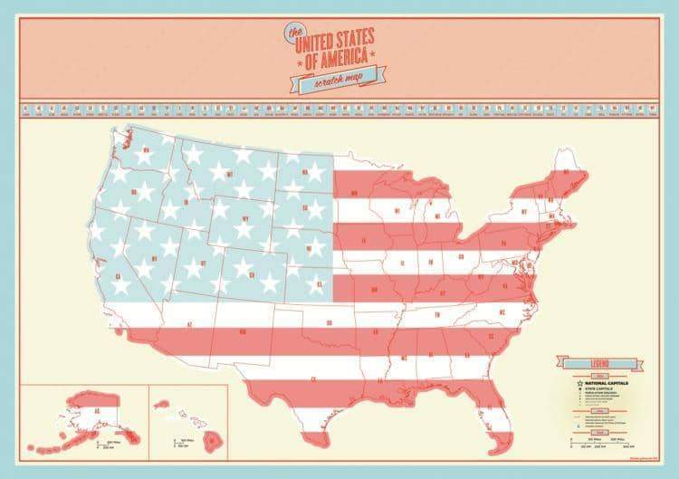 Scratch Map - United States Edition