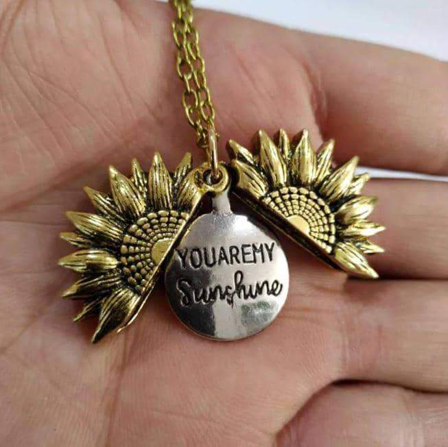 "You Are My Sunshine" Sunflower Necklace