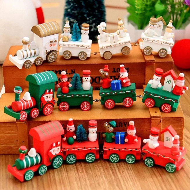 Christmas Wooden Train Ornaments