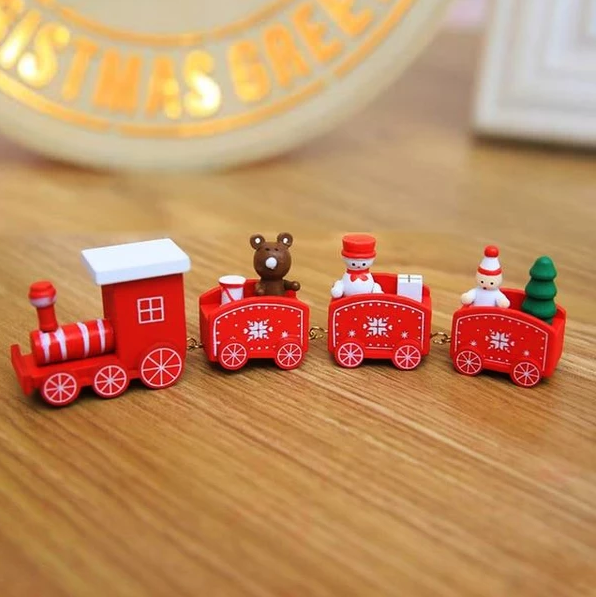 Christmas Wooden Train Ornaments