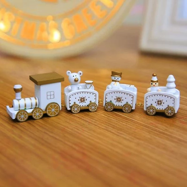 Christmas Wooden Train Ornaments