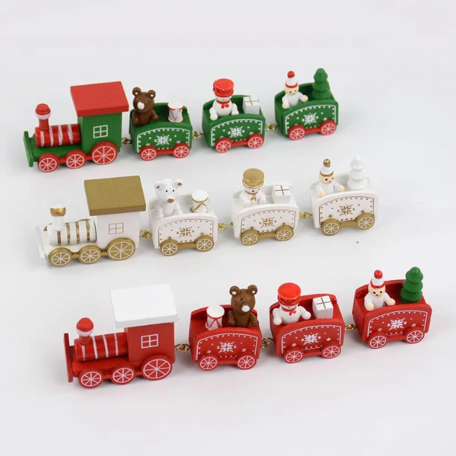 Christmas Wooden Train Ornaments